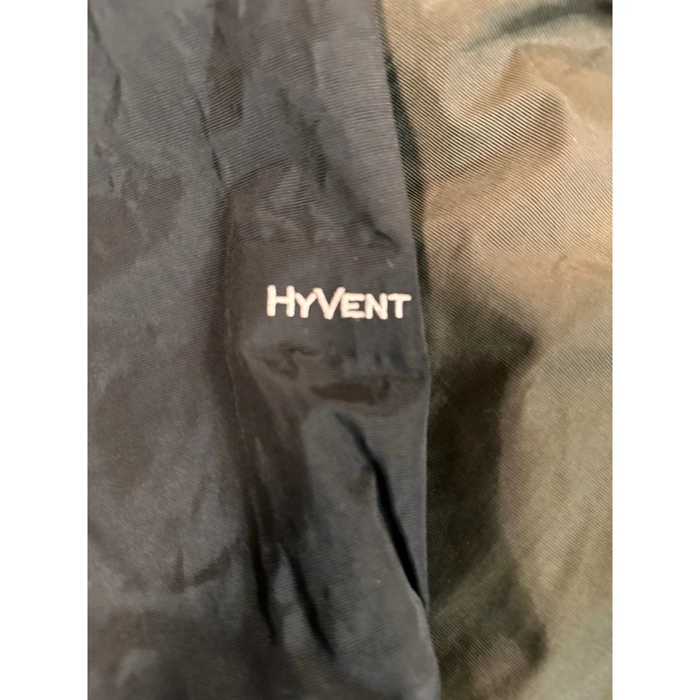 The North Face HyVent Layered Jacket Mens Olive Green Black Hooded Fleece Liner
